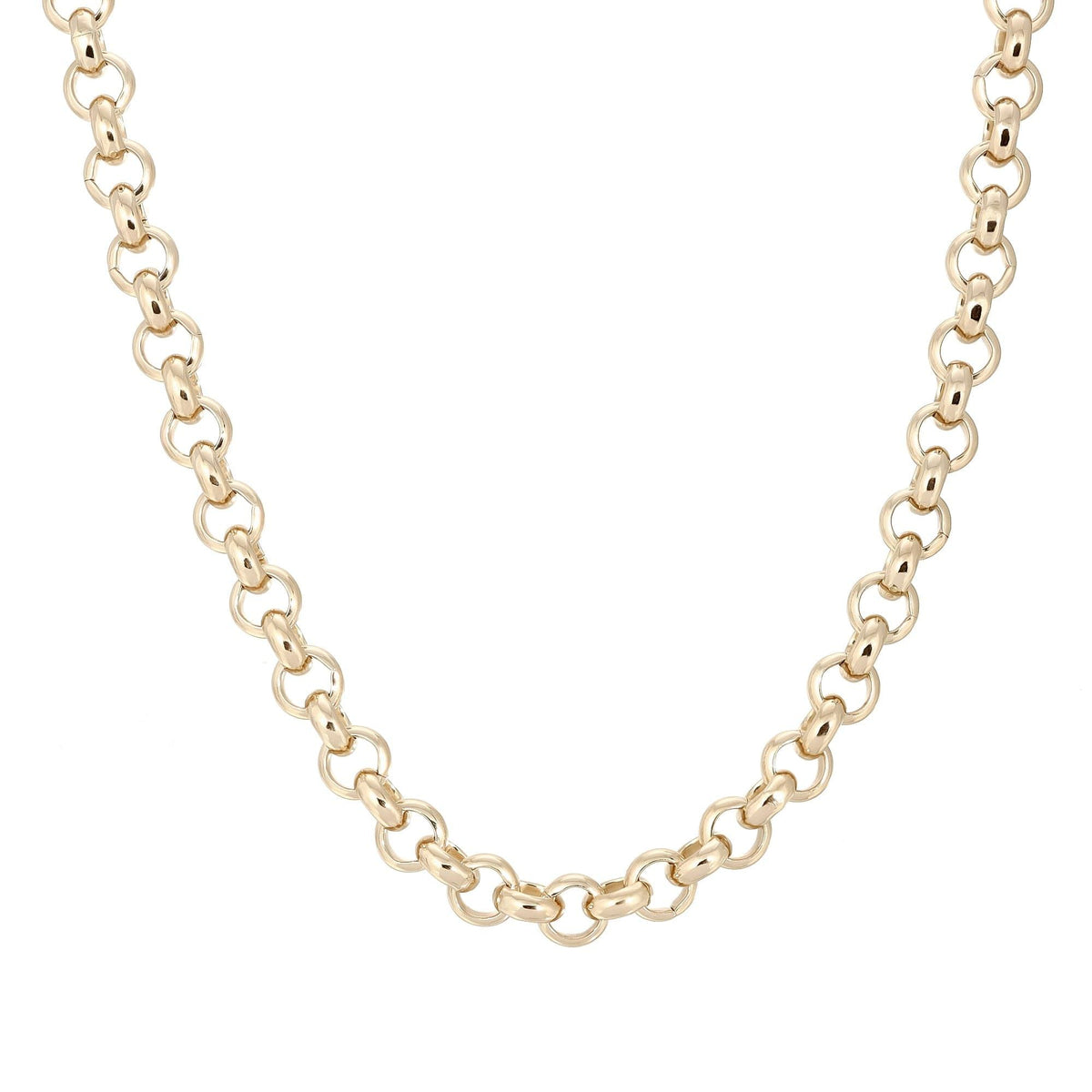 Shiny Gold Rolo Chain Necklace for Harley style jewelry