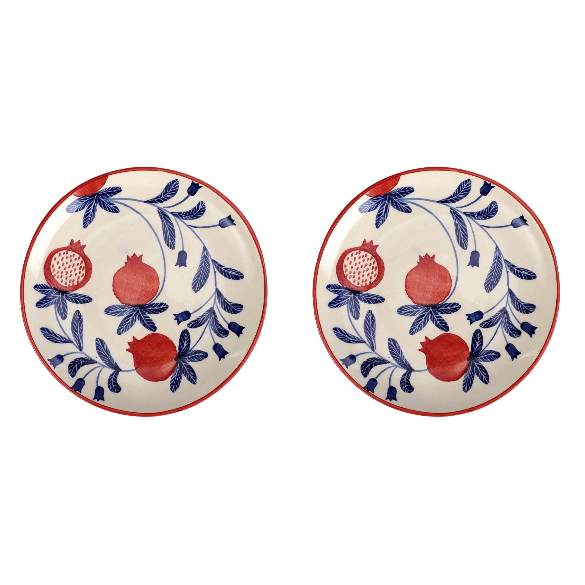 Indian Anaar plate, Red- 7x1 Inches ( Set of 2 )