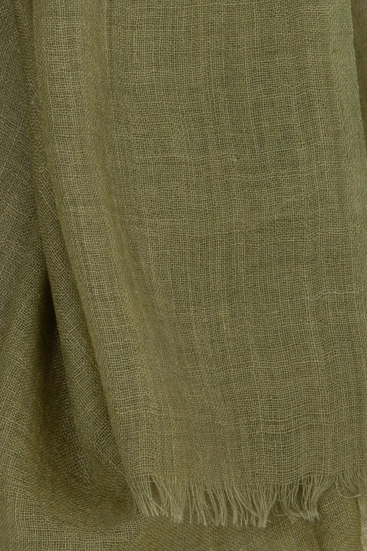 Woolen Fringe Scarf - Olive Drab