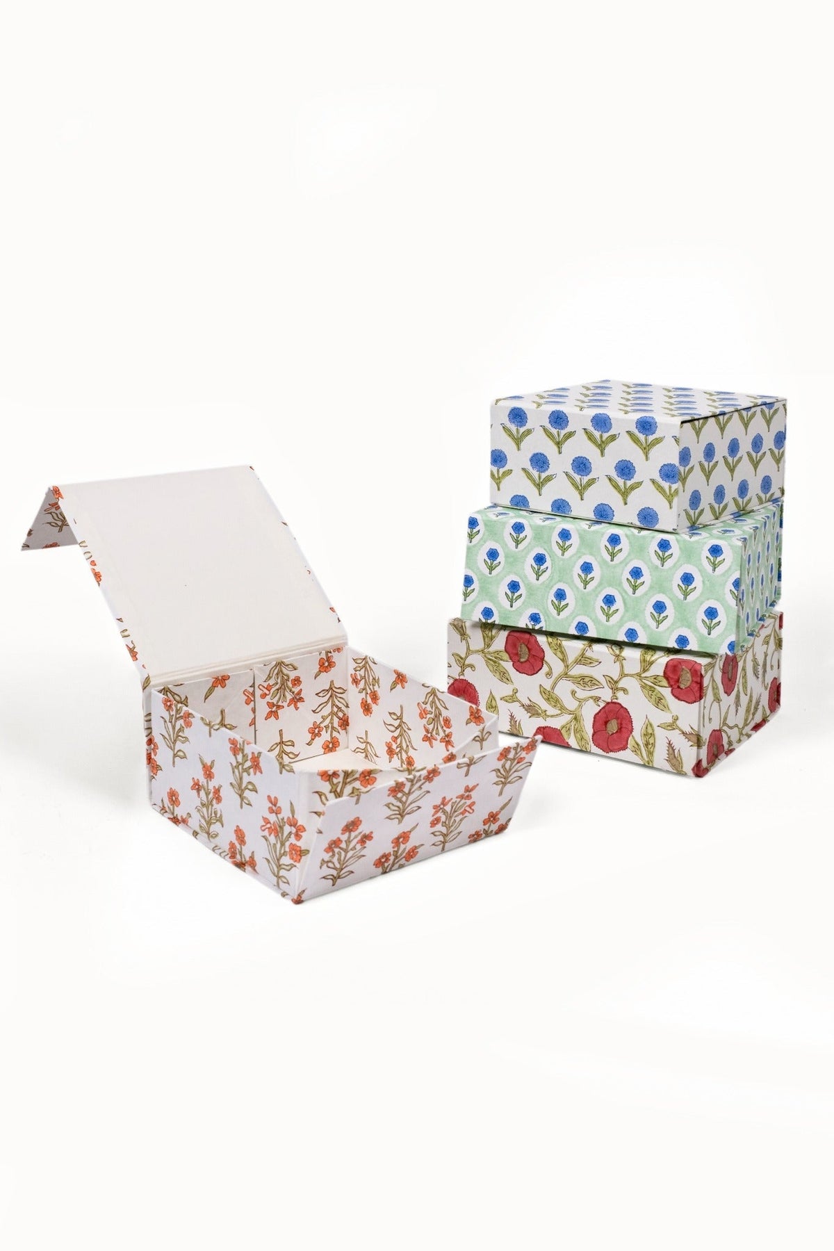 Leela Apricot decorative box with assorted print boxes
