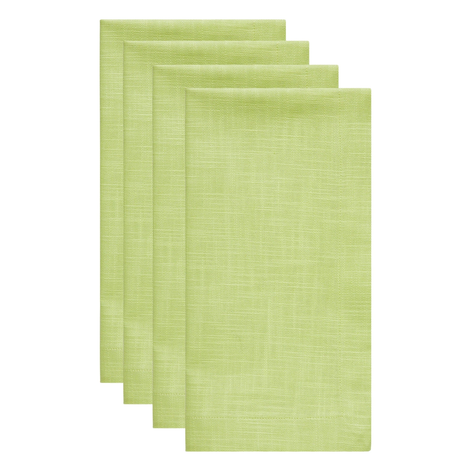 NP-4804-2020_2|Four folded lime green fabric napkins for elegant table settings. Reusable, washable dining accessories for entertaining.