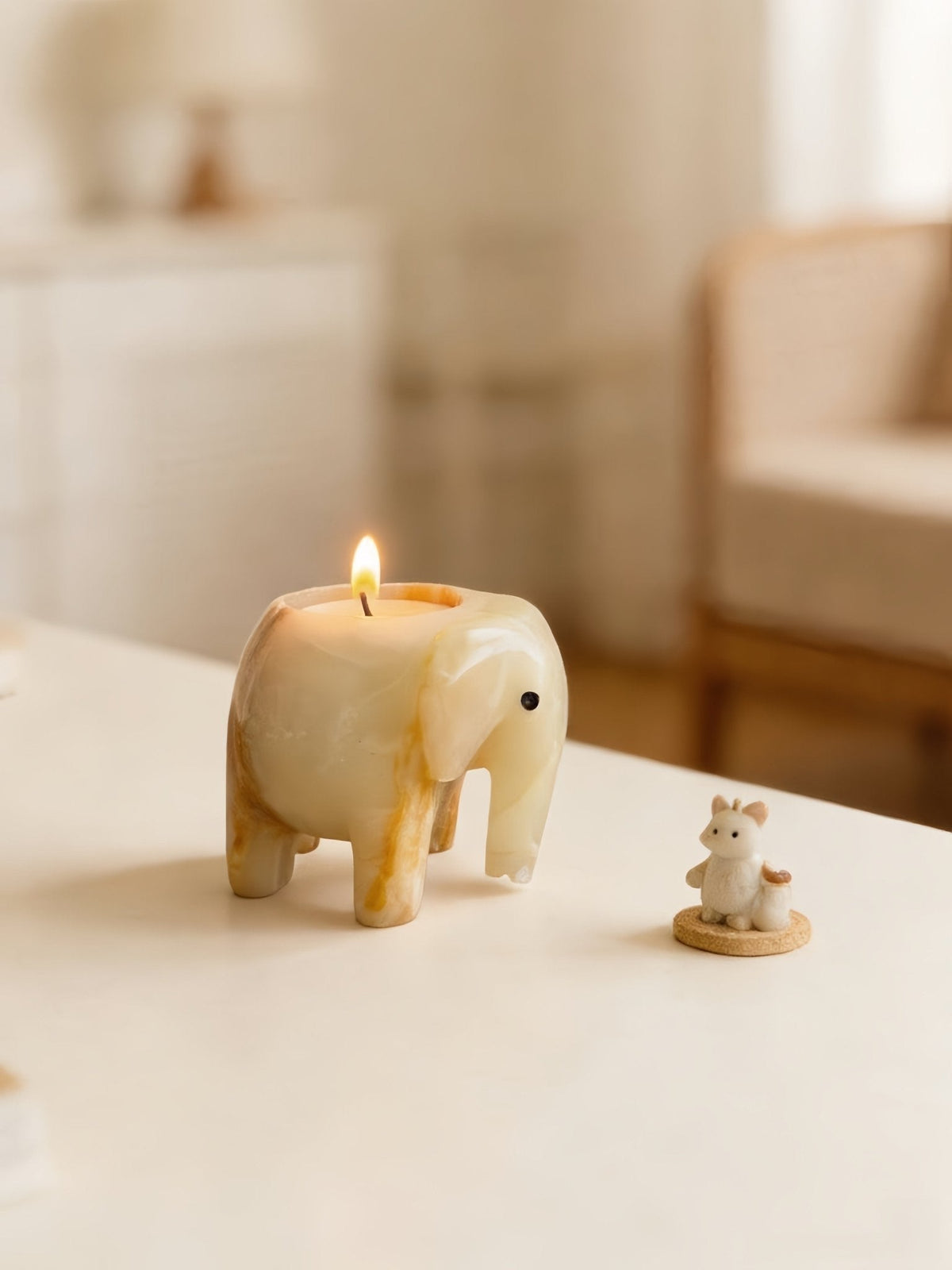 Gentle Giant 2-in-1 Incense Burner & Tealight Candle Holder – Cute Modern Stoneware Decor for Nordic & Hygge Homes -Candle Holders- Gentle Giant 2-in-1 Incense & Tealight Holder - INSPECIAL HOME