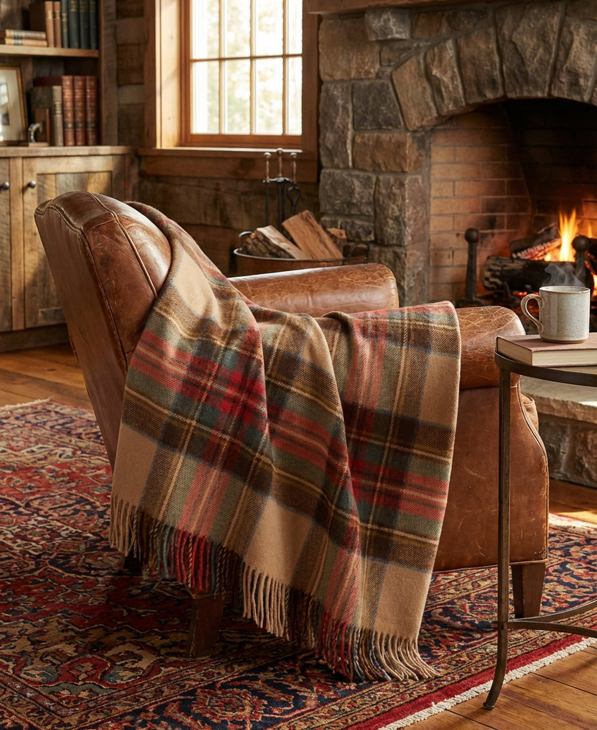 Prince of Scots Merino Wool Throw ~ Antique Dress Stewart ~-Throws and Blankets-[bar code]-Prince of Scots