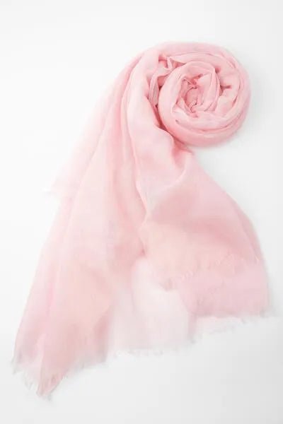 Woolen Fringe Scarf - Pink