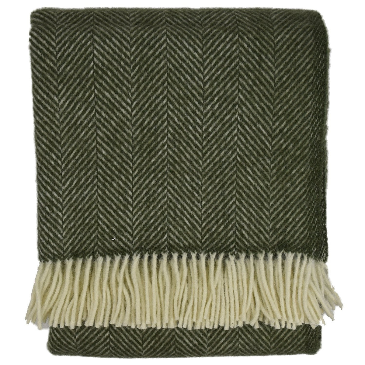 Highland Tweed Herringbone Pure New Wool Throw ~ Evergreen ~-Throws and Blankets-Prince of Scots-00810032750091-K4050030-22-Prince of Scots