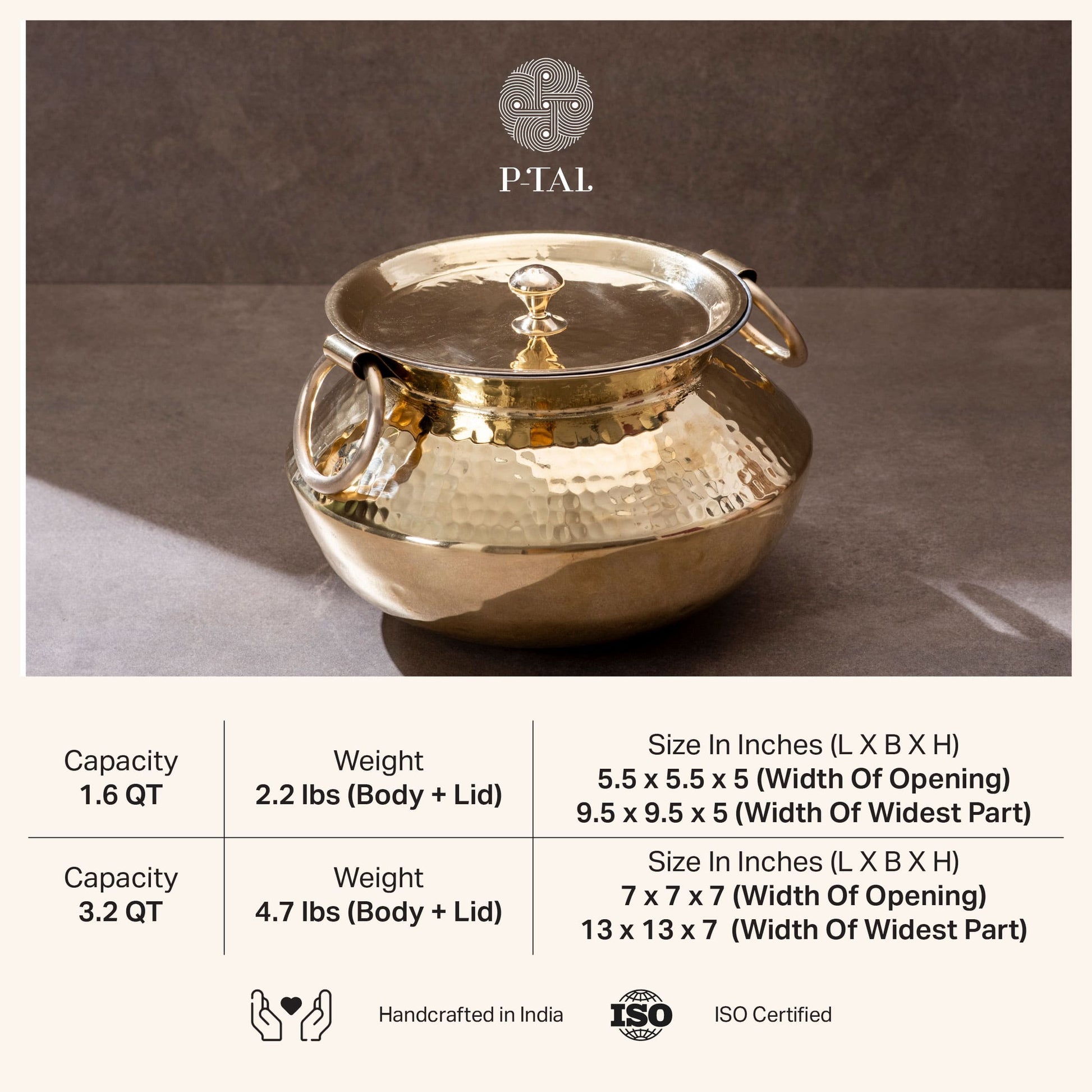 Brass Indian Style Wok/ Brass Soup Pot P-TAL