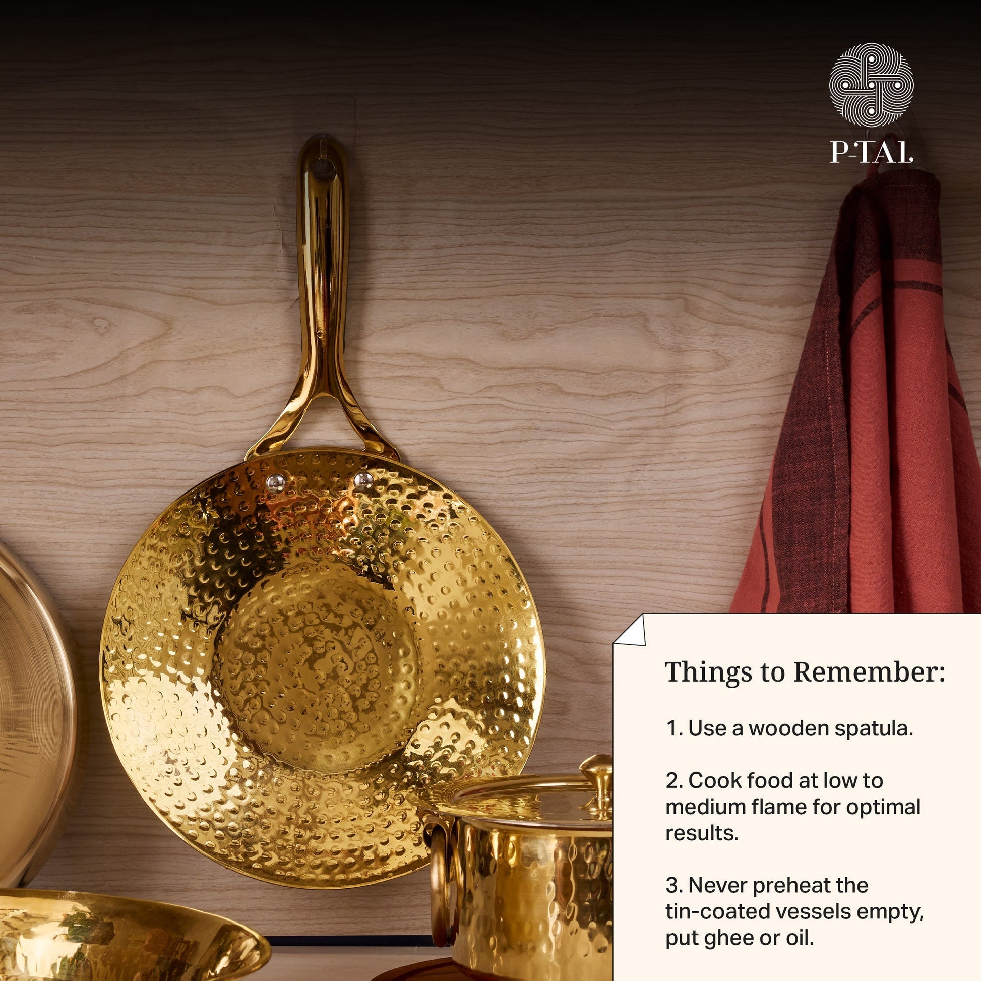 Brass Roti Tawa with Insulated handles- Tawa/Griddle Pan P-TAL