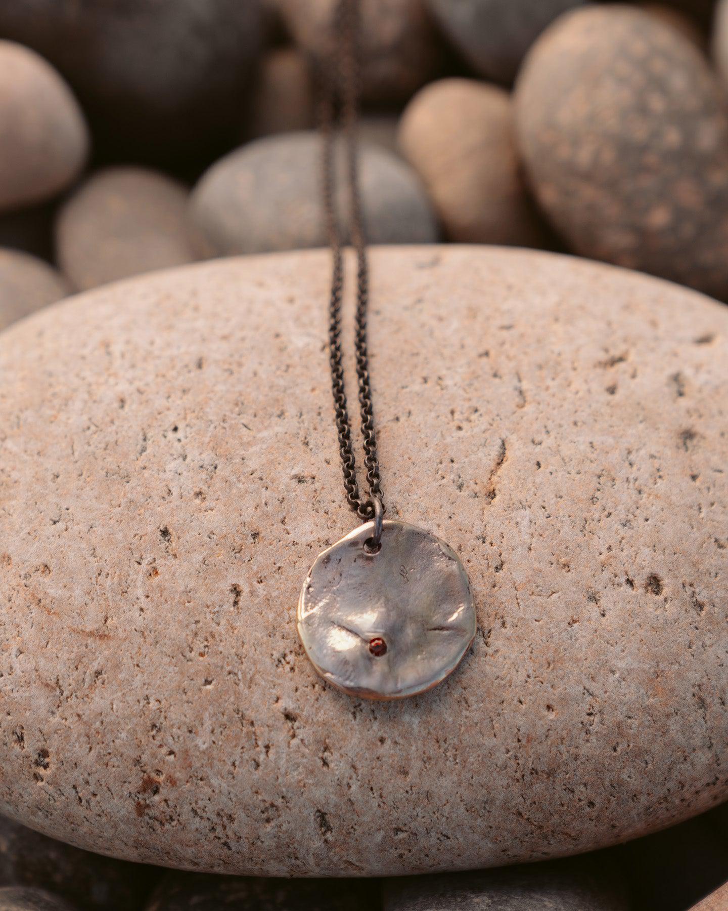 Silver Lunar Gemstone Necklace - Dea Dia