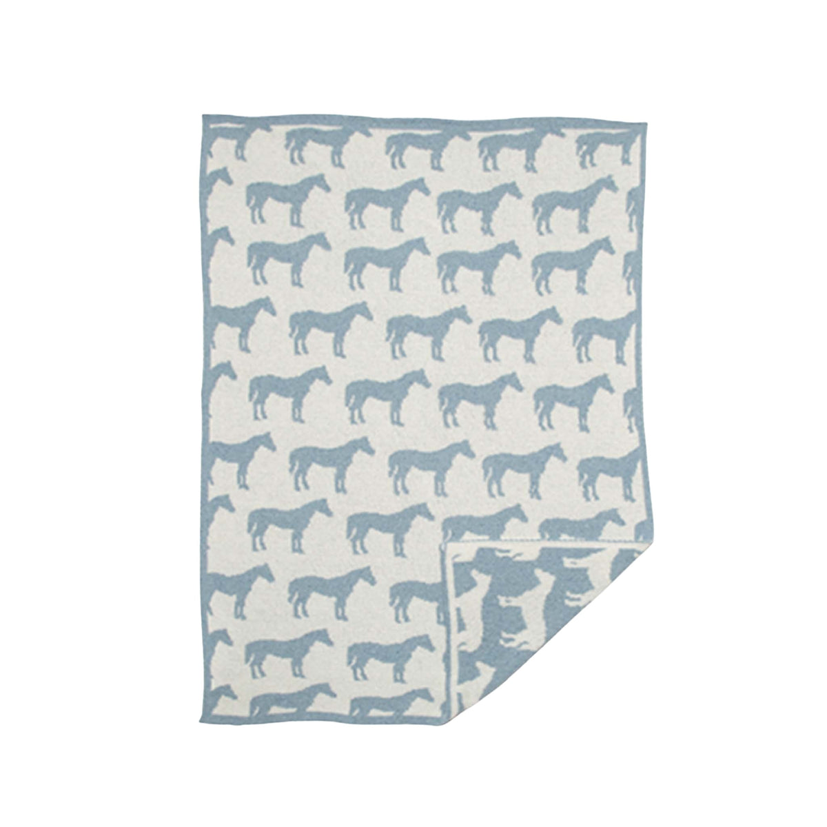 in2green Eco Baby Throws Baby Reversible Cotton Knit Blanket - Pony