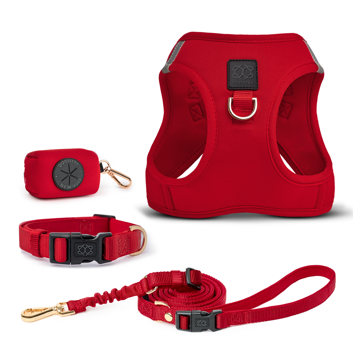 SoHo Complete Dog Walking Set - Iconic Red