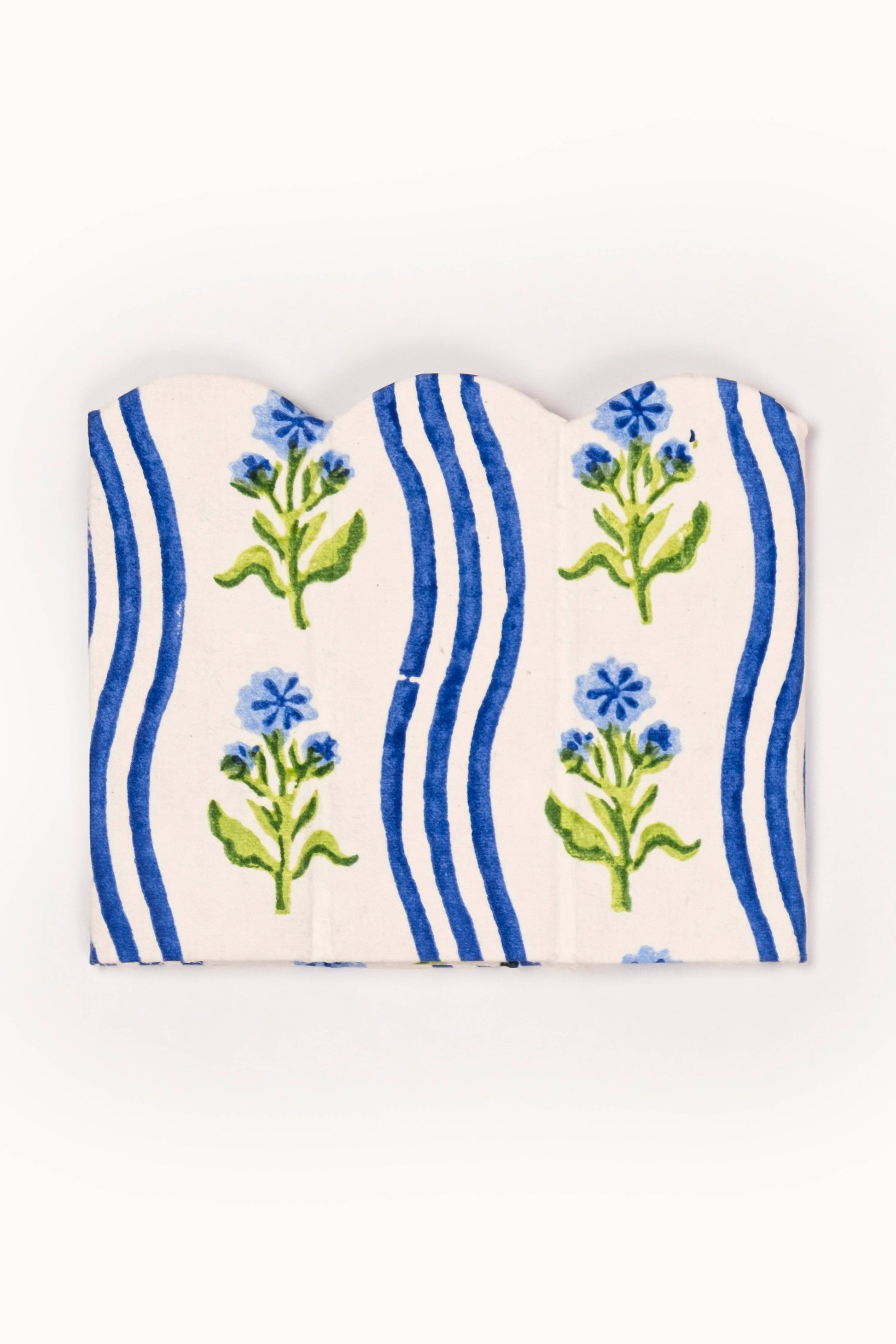 Block Print Pencil Holder - Leher Blue (Collapsible)