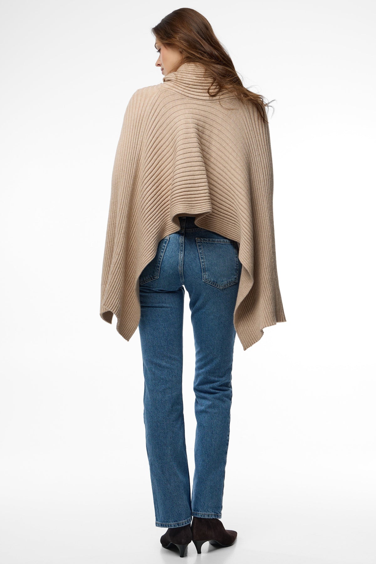 Drapey Ribbed Shawl - Beige