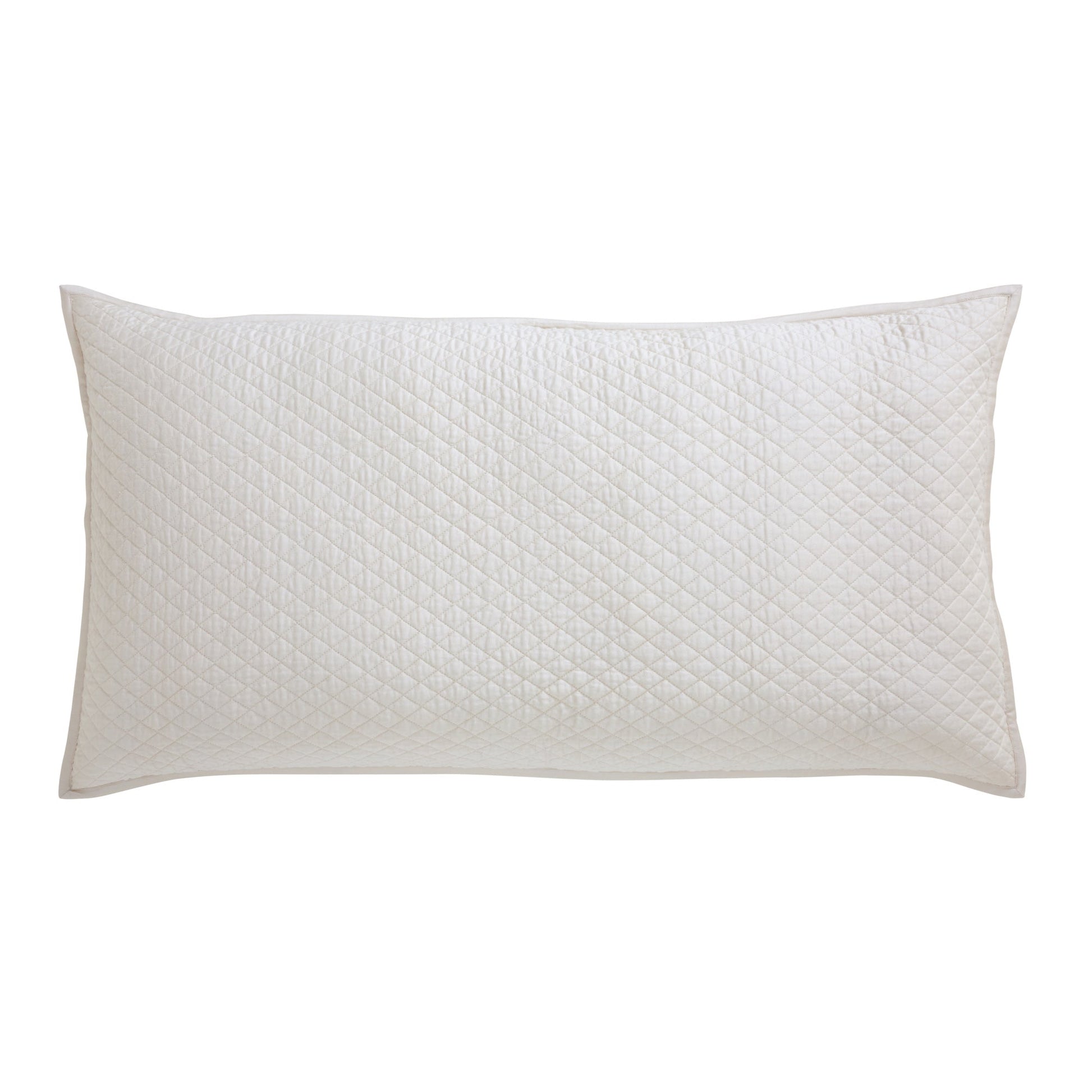 KS-265-2036_1|Off-white cream quilted coverlet featuring a delicate diamond pattern, ideal for a warm, classic bedroom aesthetic.