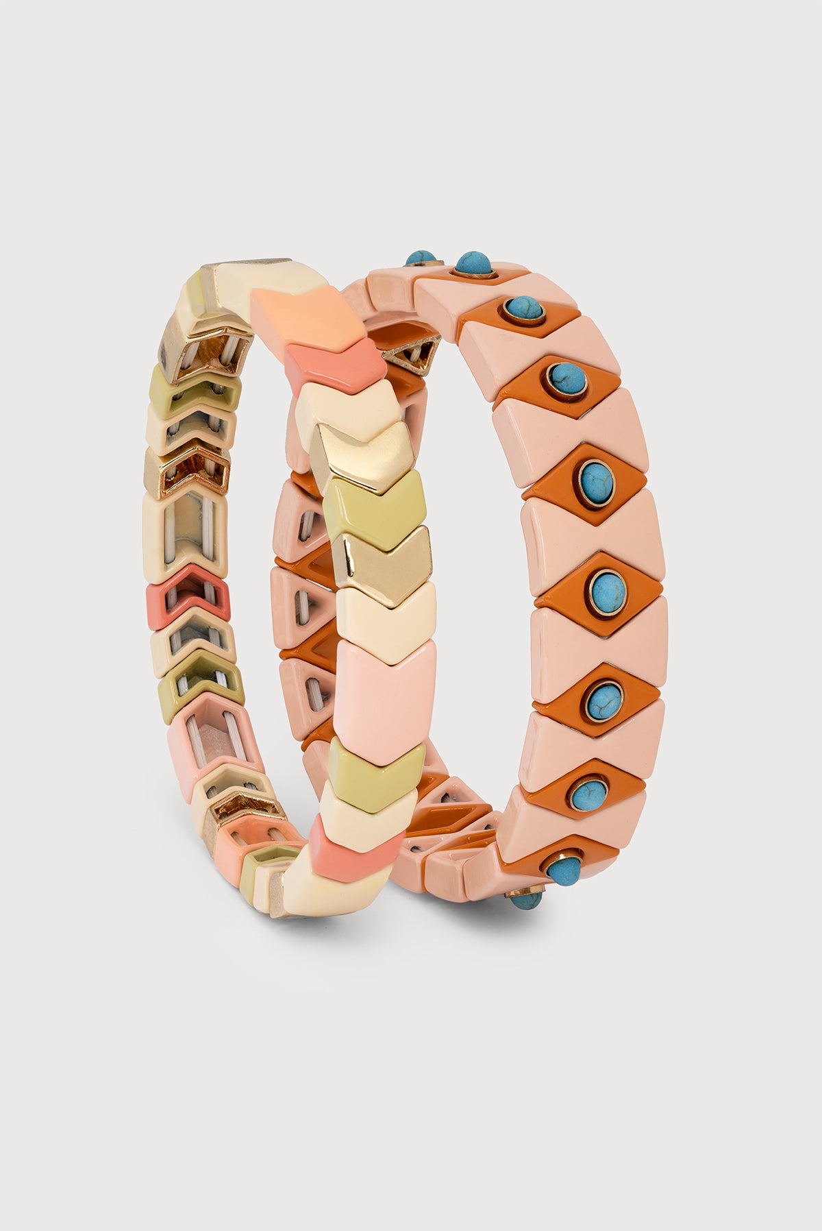 Evil Eye Stretch Bracelet Set - Pink
