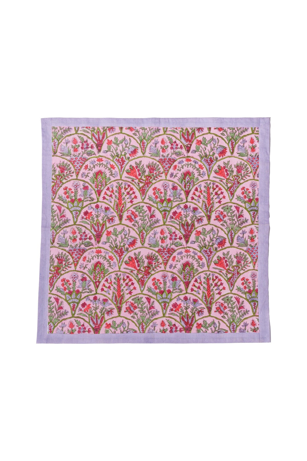 Pink arch blockprint napkin from Inner Child set of 4