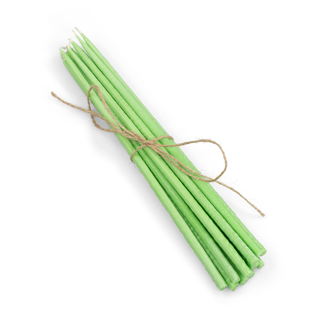 Thin Taper Candles - Grass Green