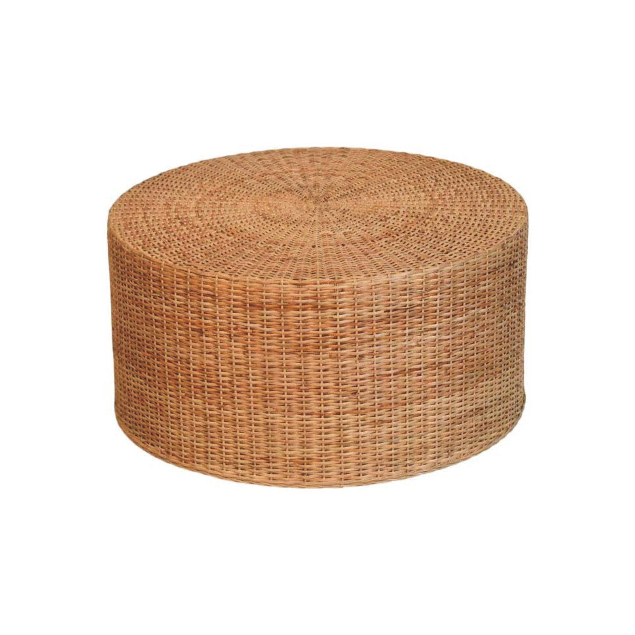 Solid Wood Regency Round Woven Coffee Table,Brown