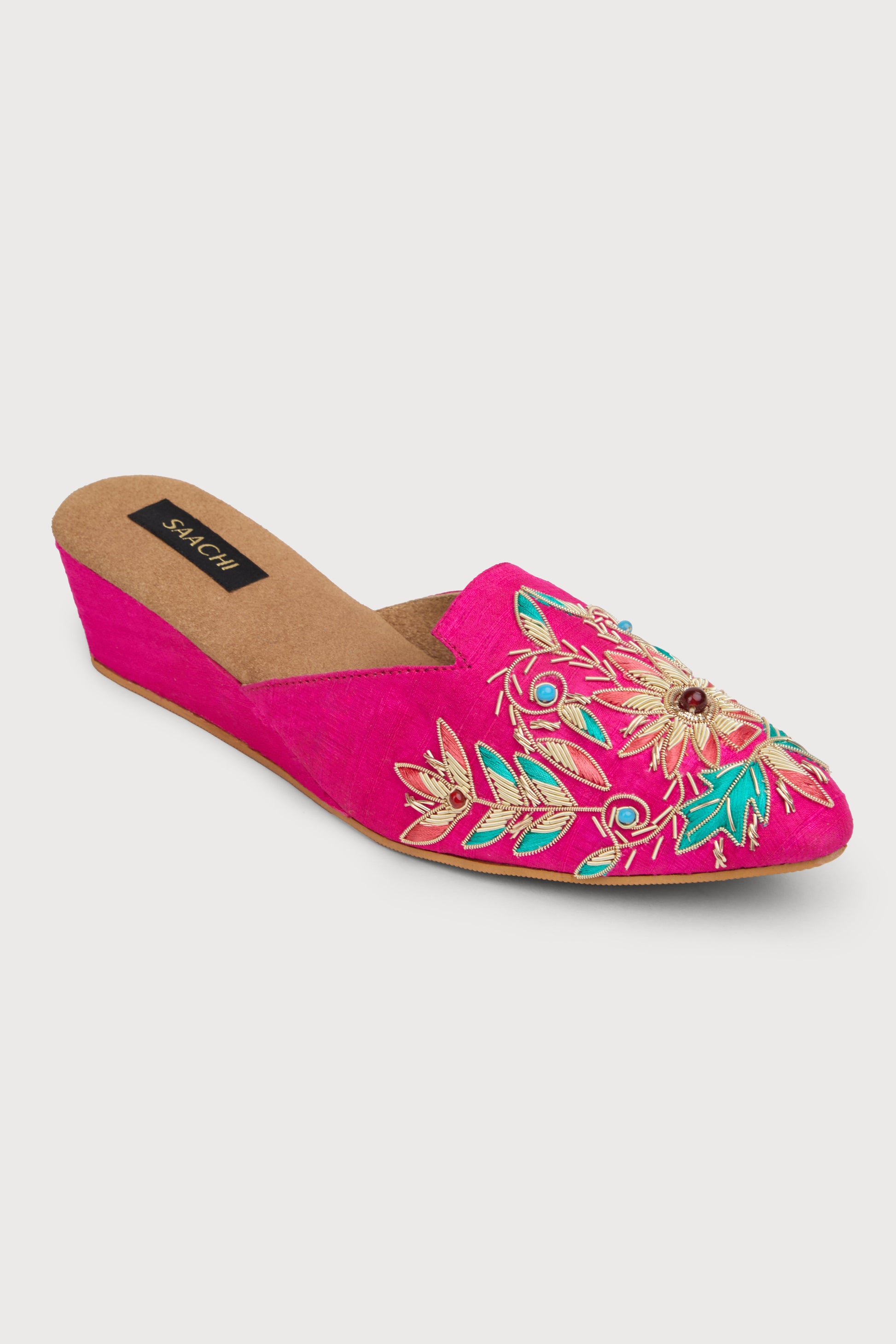 Agara Motif Shoe Mule - Fuchsia