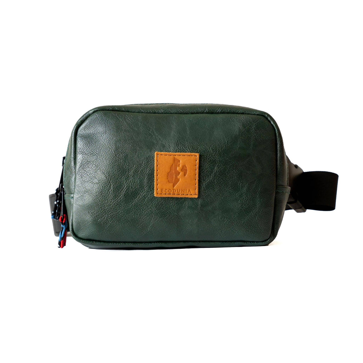 Vegan Leather Crossbody Belt Bag Ecodunia #color_forest-green