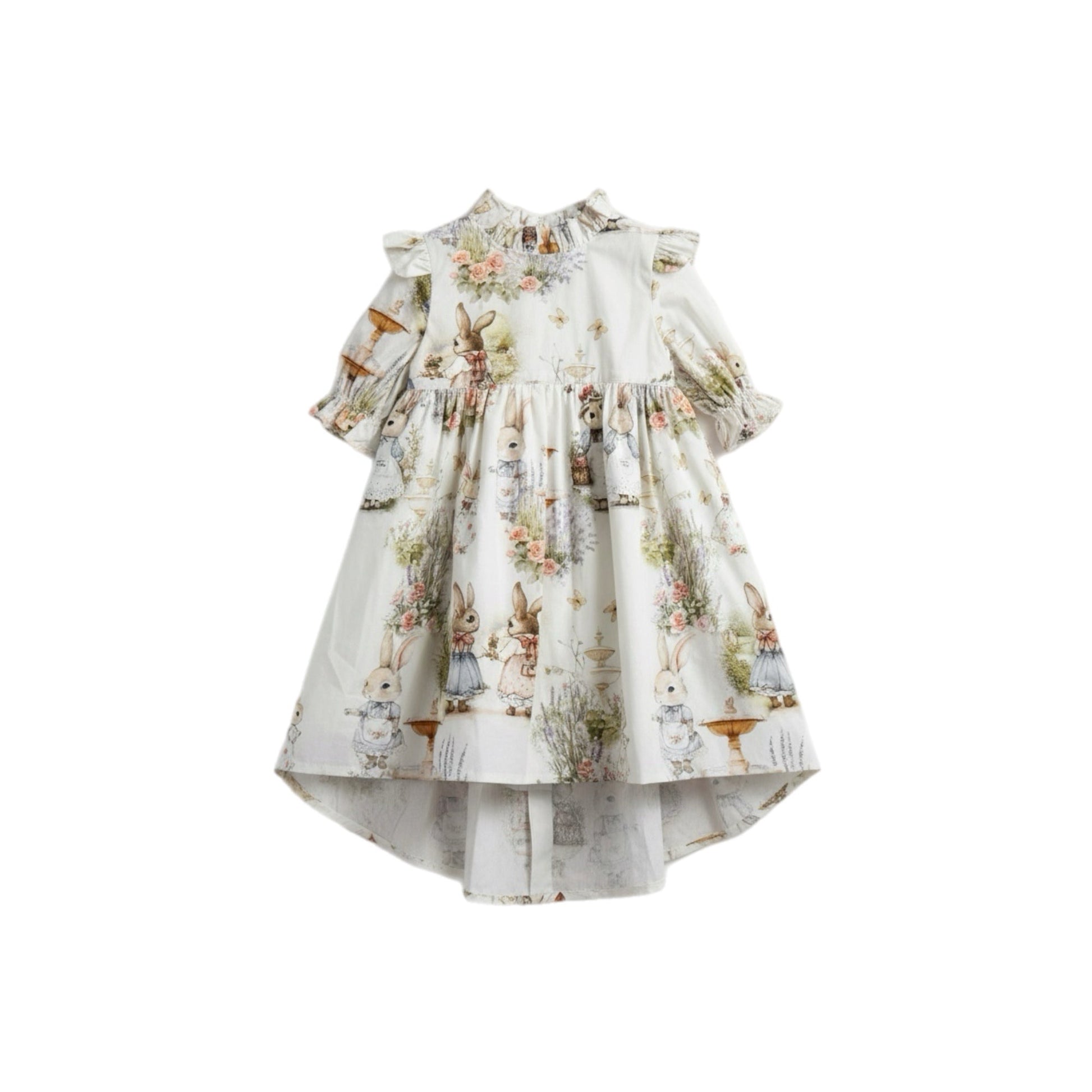 Floral dress with a white background