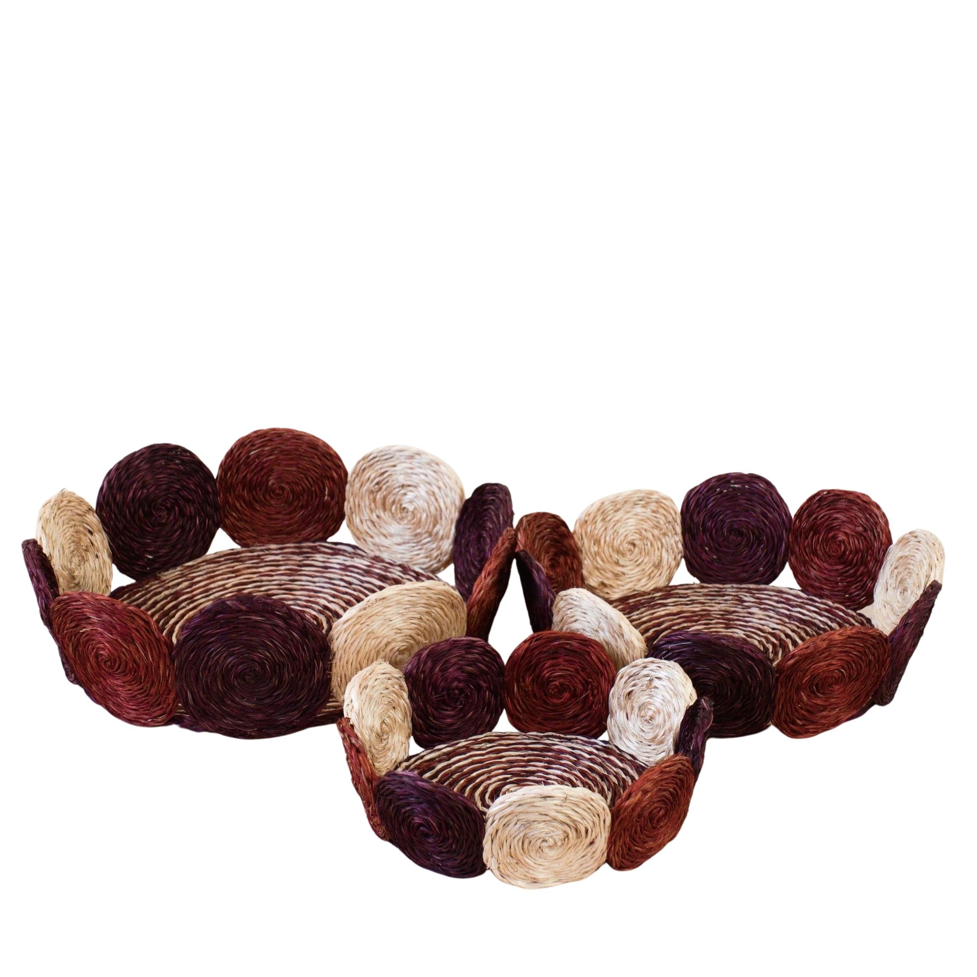- Rust and Mauve Handwoven Storage Basket - Fruit Basket, set of 3 | LIKHA - LIKHÂ