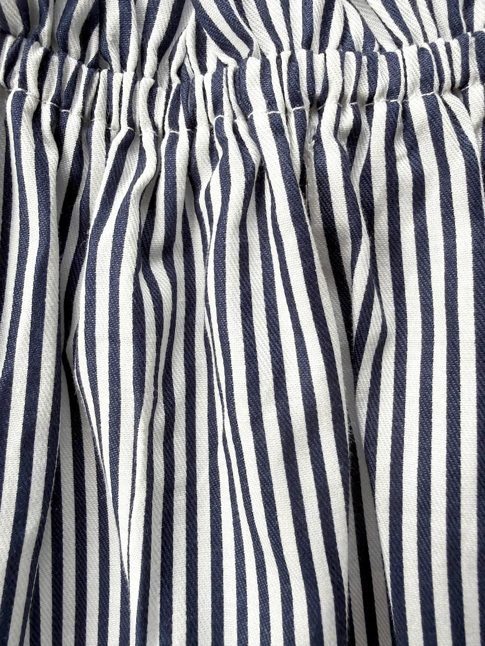 Stella Lounge Set Navy full length — women's navy stripe cotton shorts and camisole set for travel and resort