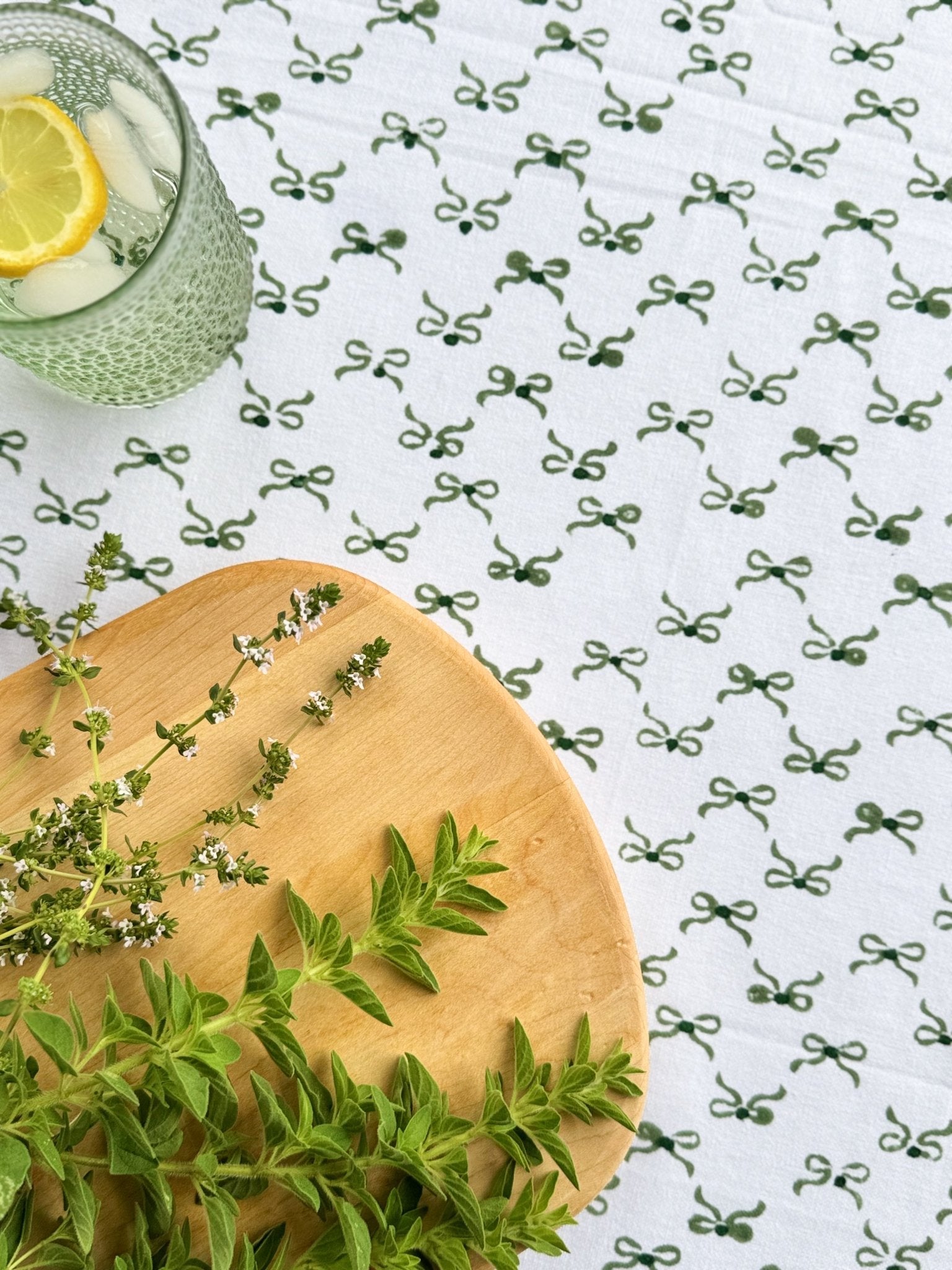 Table Throw - Bow, Sage & Evergreen - The Mended Company