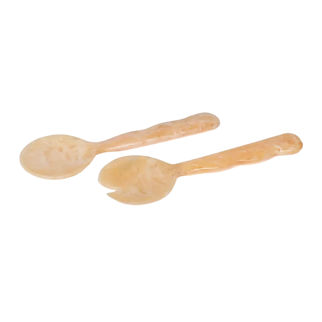 Resin Salad Server, Peach Set of 2 12.40x3.93 Inches - Casa Amarosa