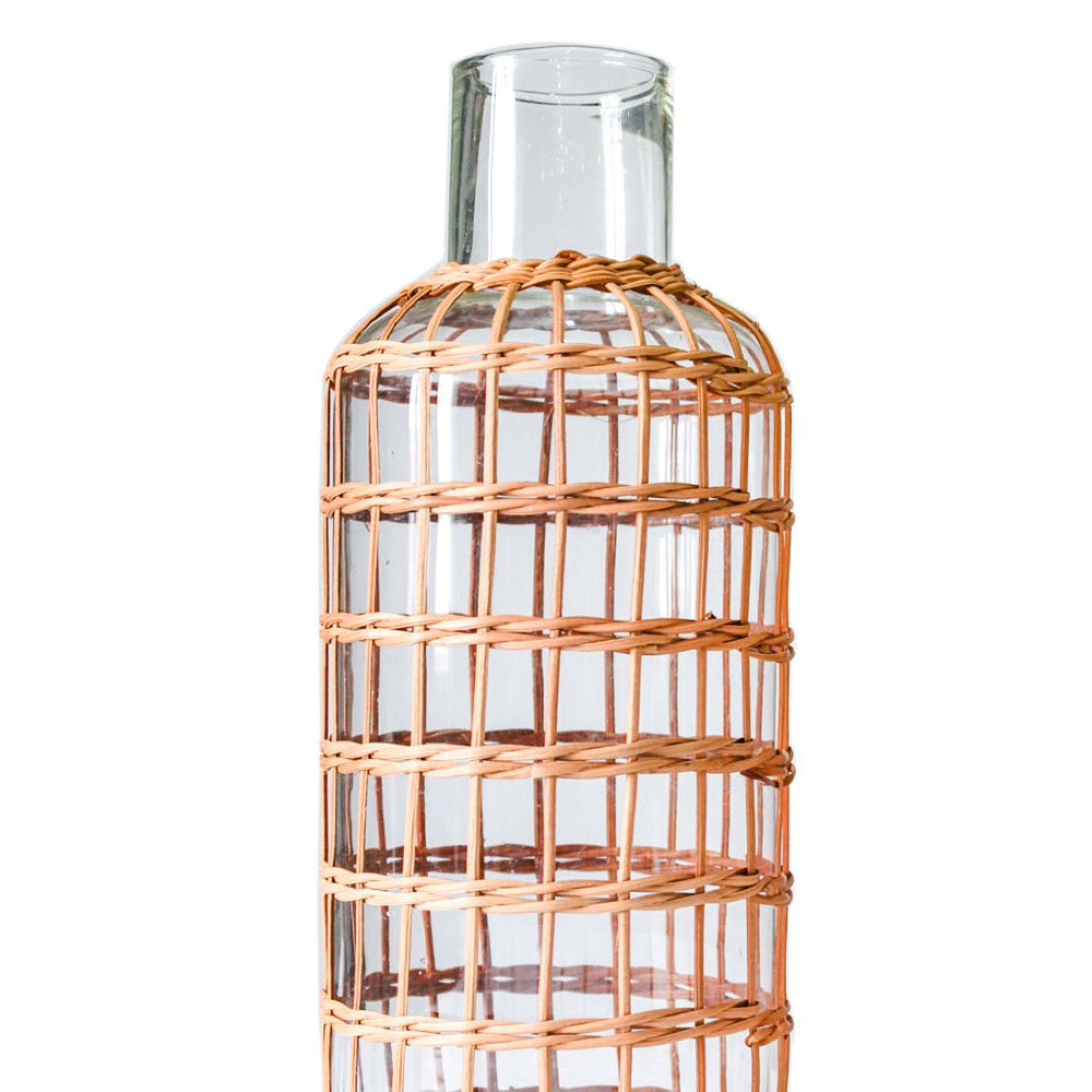 Rattan Cage Vase Carafe Medium Glass Rattan Carafes Rattan 6880-T8562GRattanCageVaseCarafeMedium