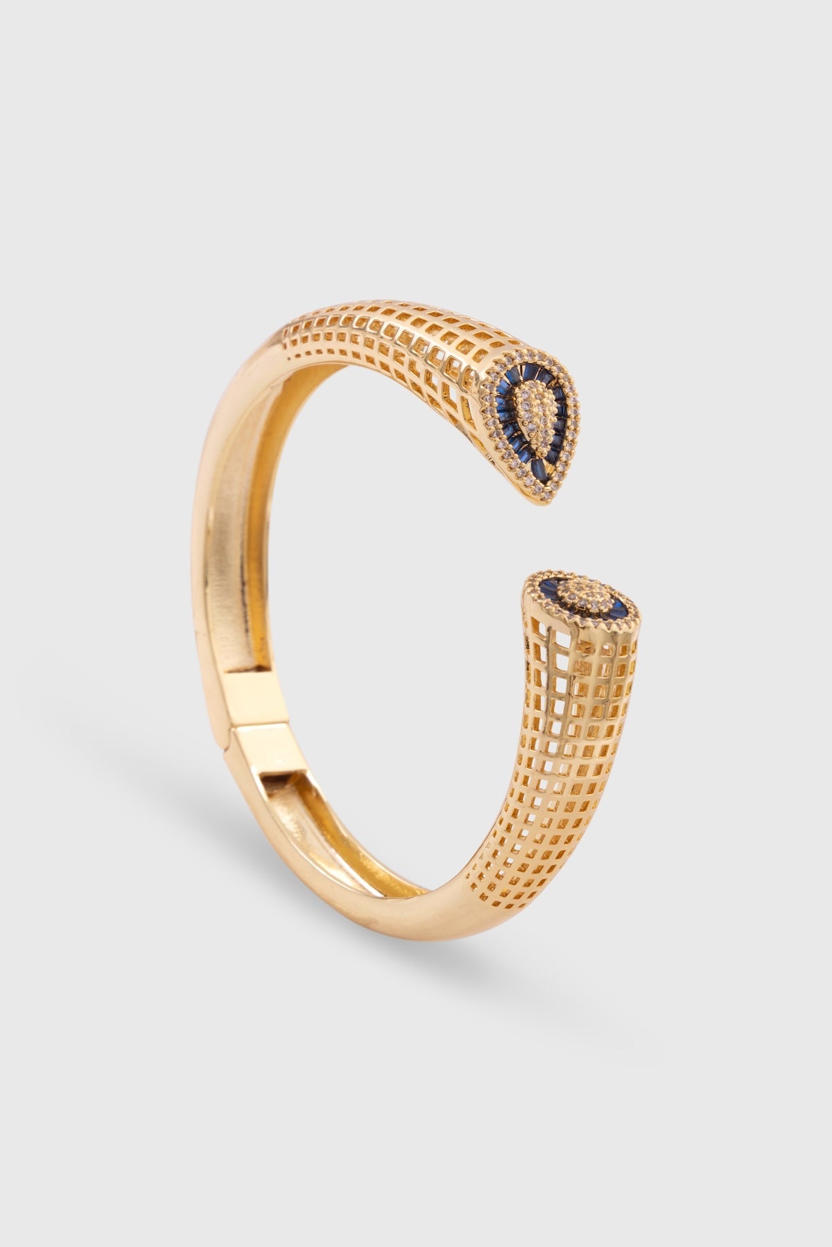 Crystal Bangle Metal Bracelet - Blue