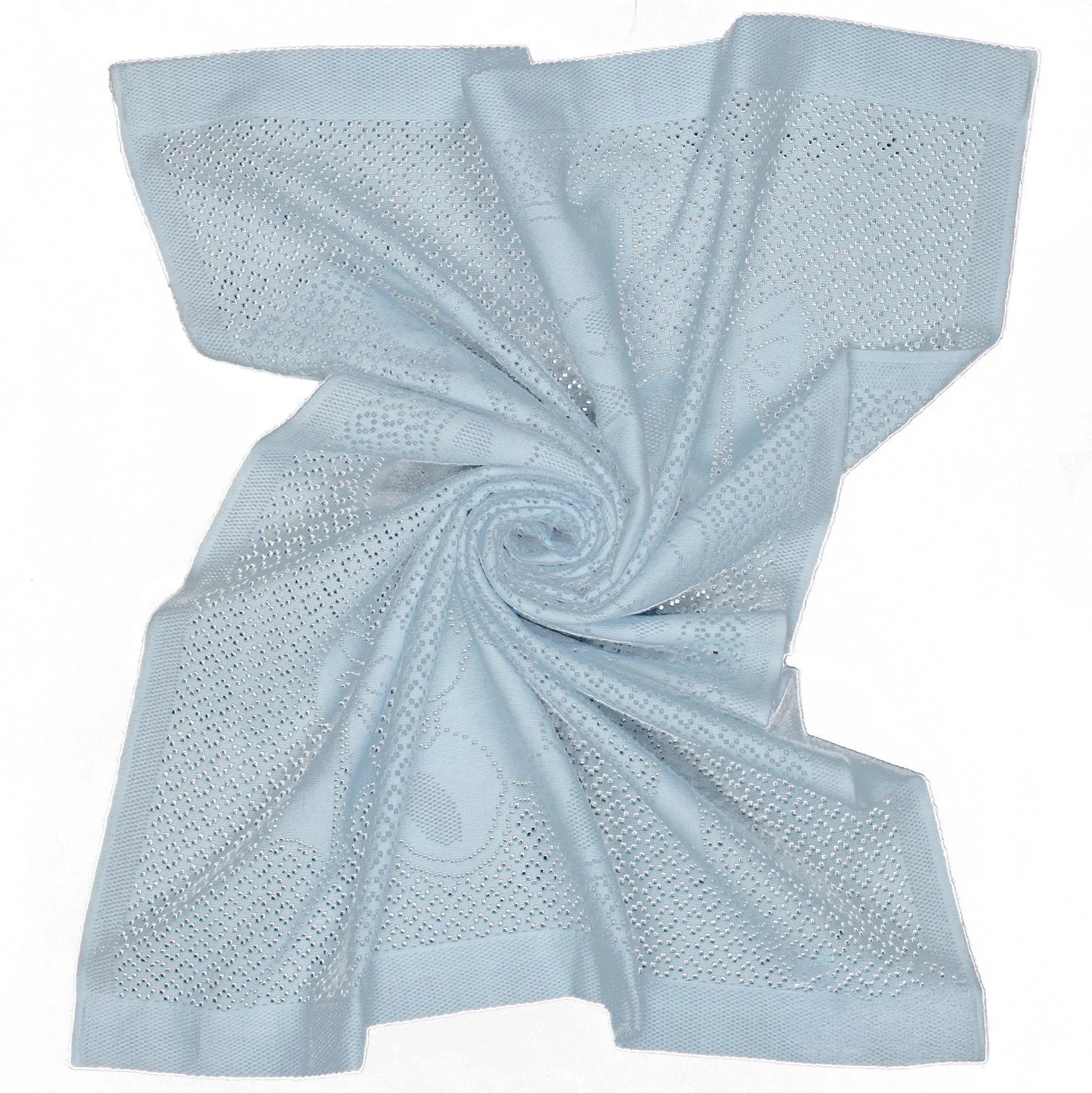 Southampton Home Lace Weave Bears & Bows Baby Blanket ~ Blue ~-Gifts-[bar code]-Prince of Scots