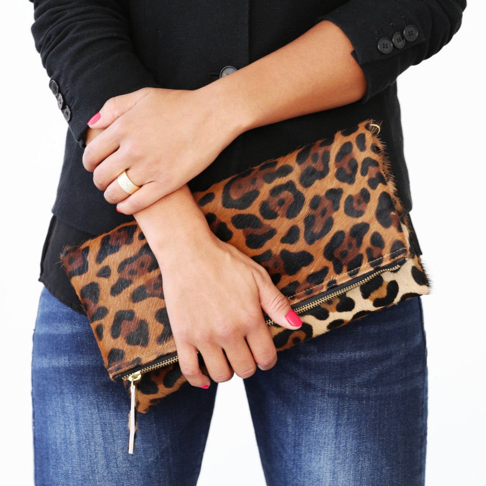 Side view Jaguar Foldover Clutch Purse