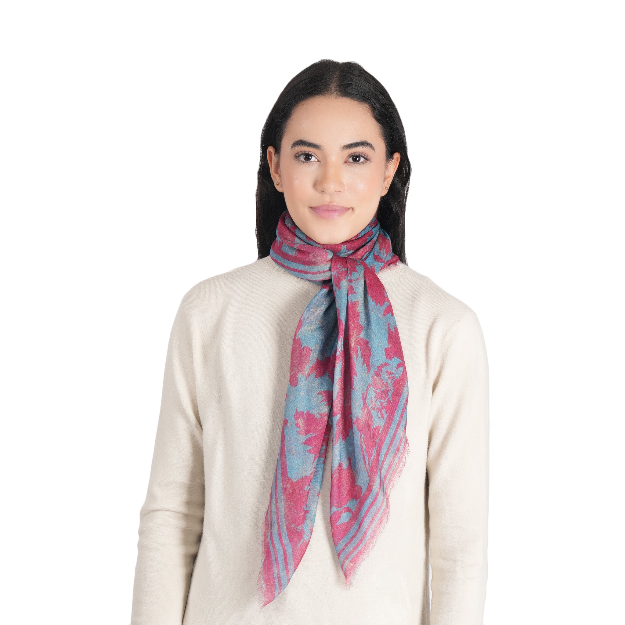 Garden Whisper Lightweight Scarf - Mineral Red