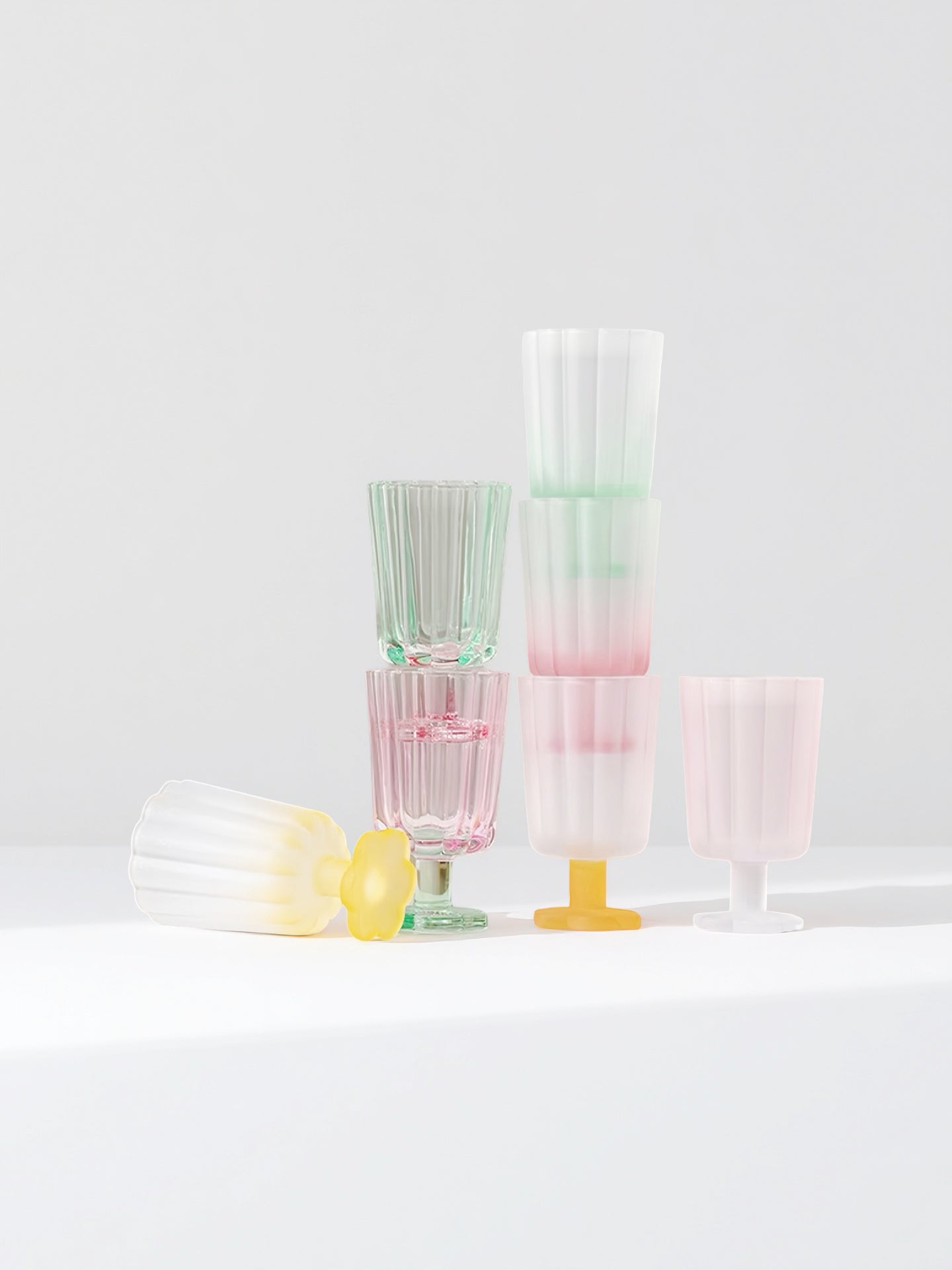 Hand Blown Petal Goblets - Cute Whimsical Colored Wine Glasses
