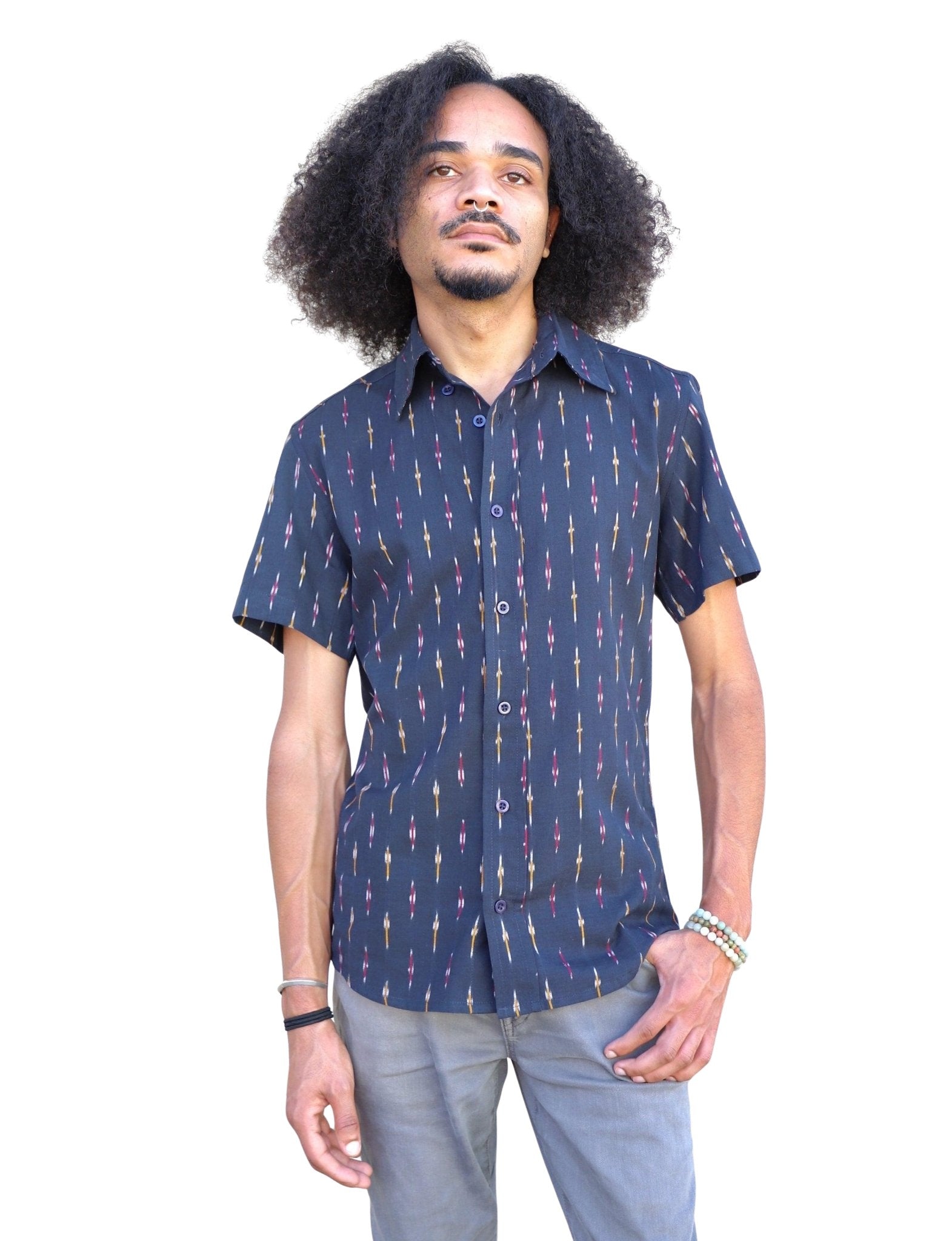 Badru Men's Button Down Shirt - Passion Lilie