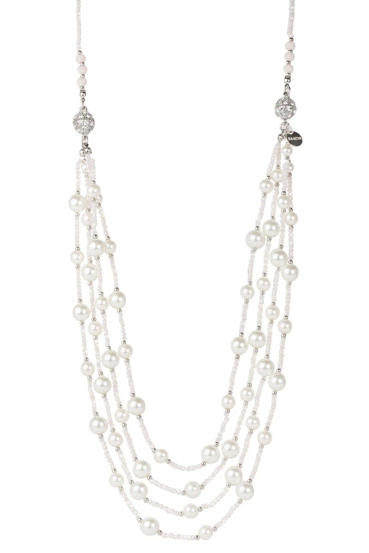 Convertible Layer Pearl Necklace White