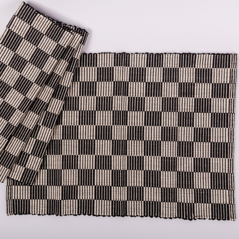 S/4 Handloomed Checkered Placemats - Thumbnail 2