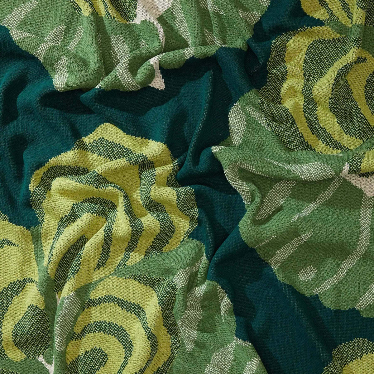 In2Green Eco Throw Cotton Sustainable Knit Floral Throw Blanket - Floréal 7 by E.A. Seguy