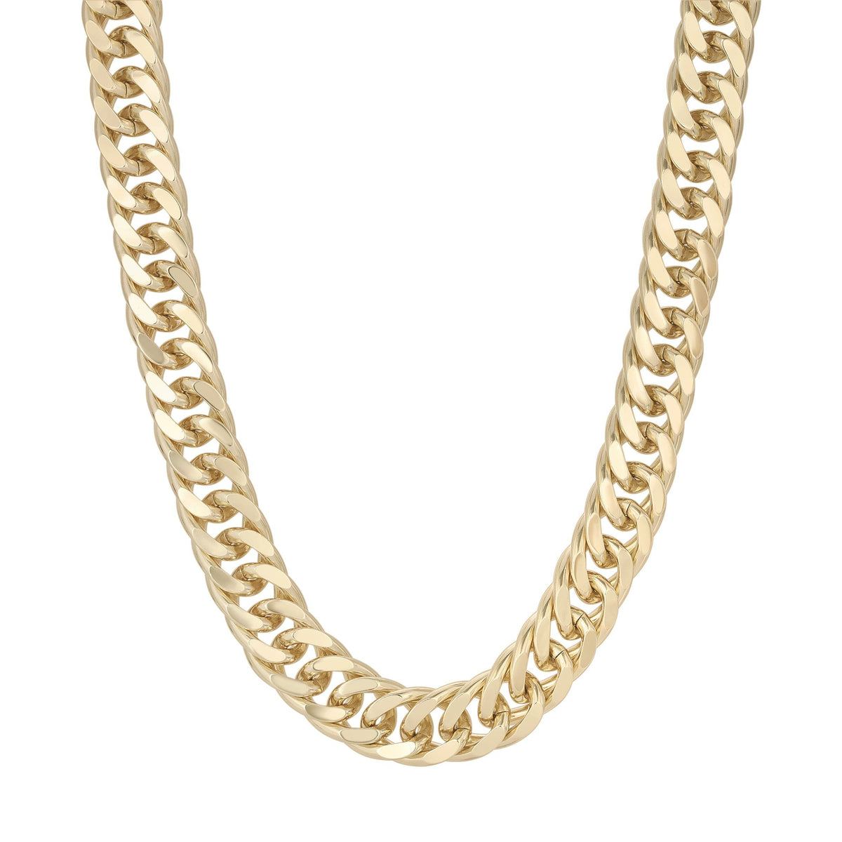 Arya Necklace featuring a shiny gold curb chain for stylish jewelry lovers