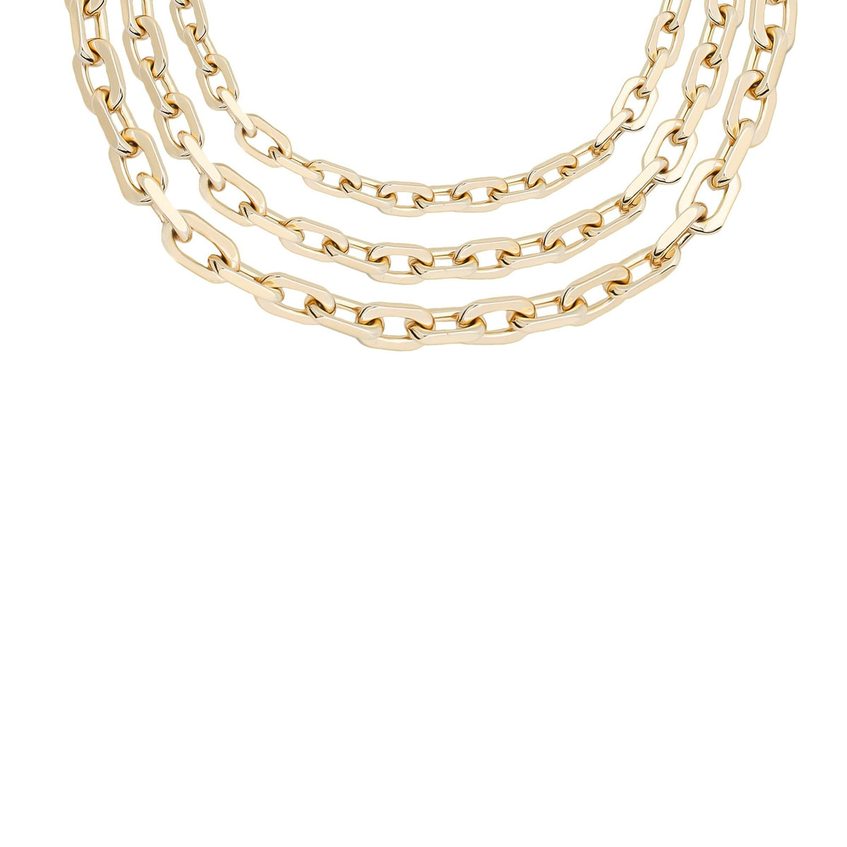 Gold-toned Triple Layer Lennon Necklace with three stylish chains for a chic look
