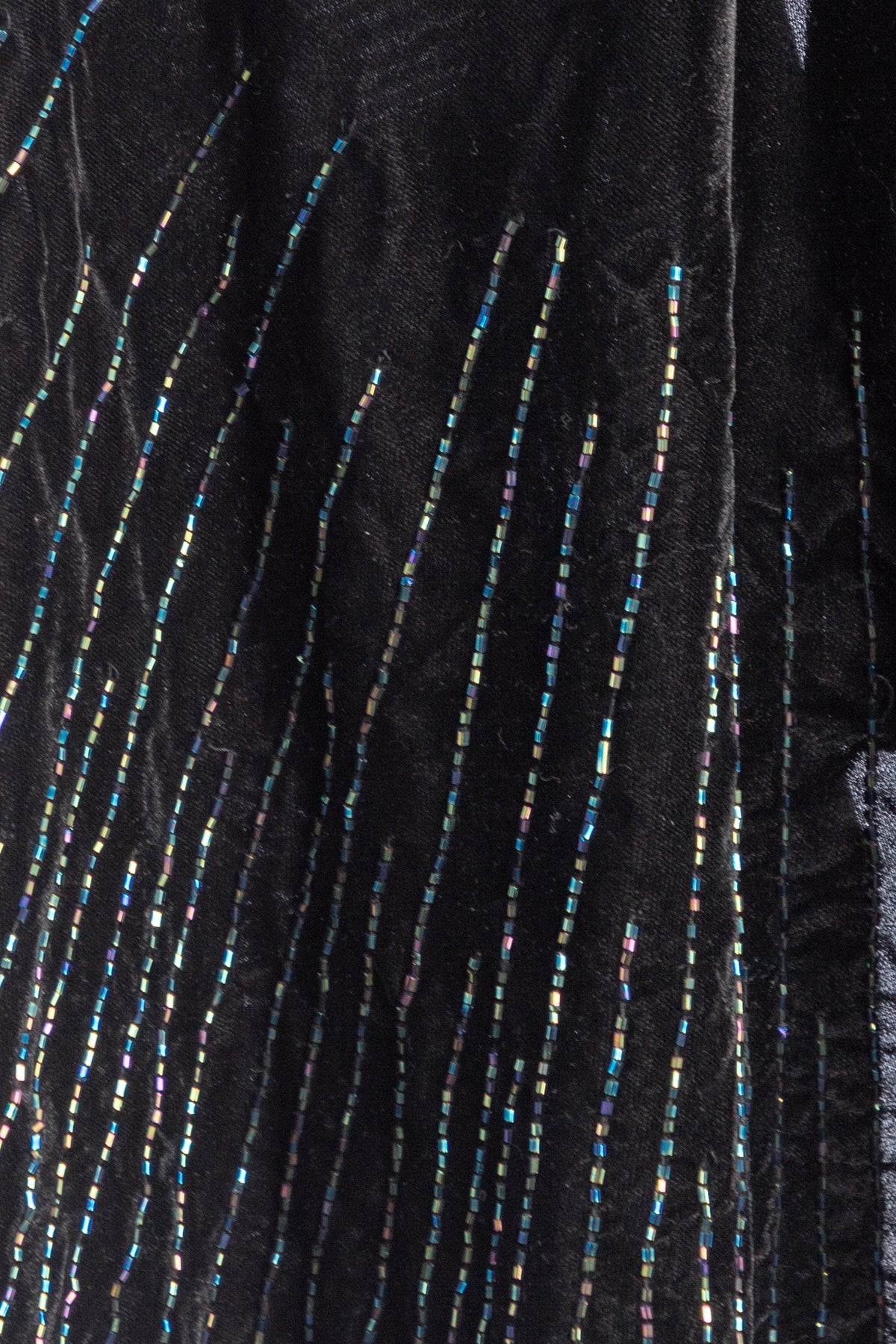 Velvet Crush Embellished Capelet - Black