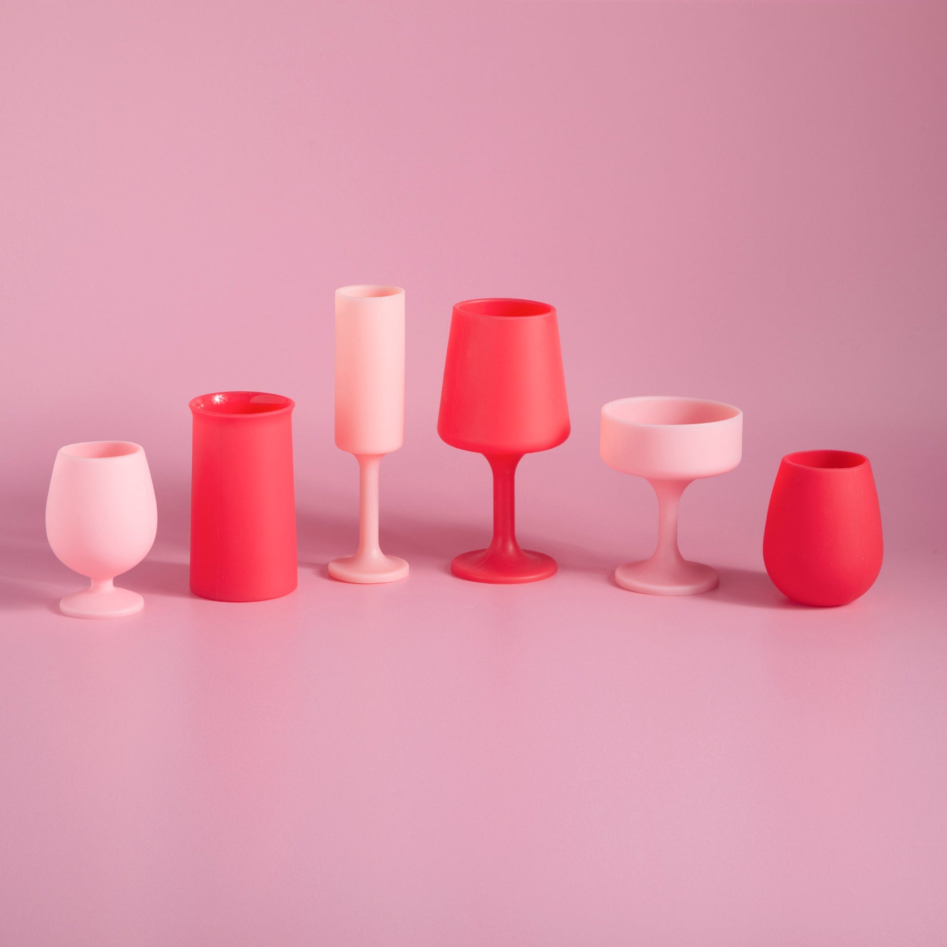 cherry + blush | stemm | silicone unbreakable wine glasses - porter green | style + sustainability