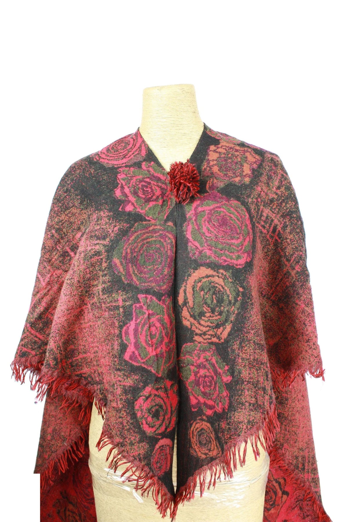 Triangular Mixed Woven Scarf Firebrick