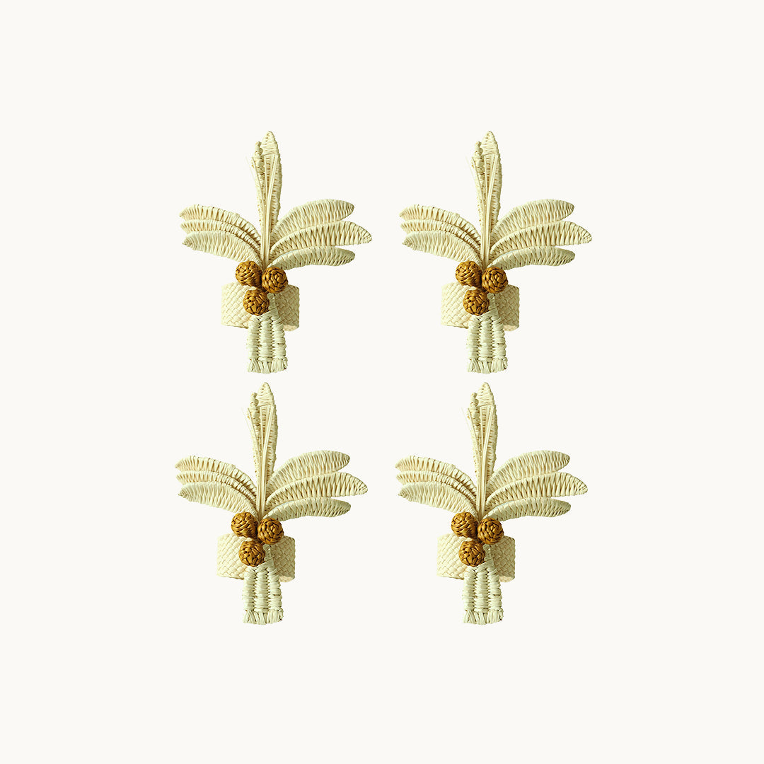 S/4 Palm Napkin Rings