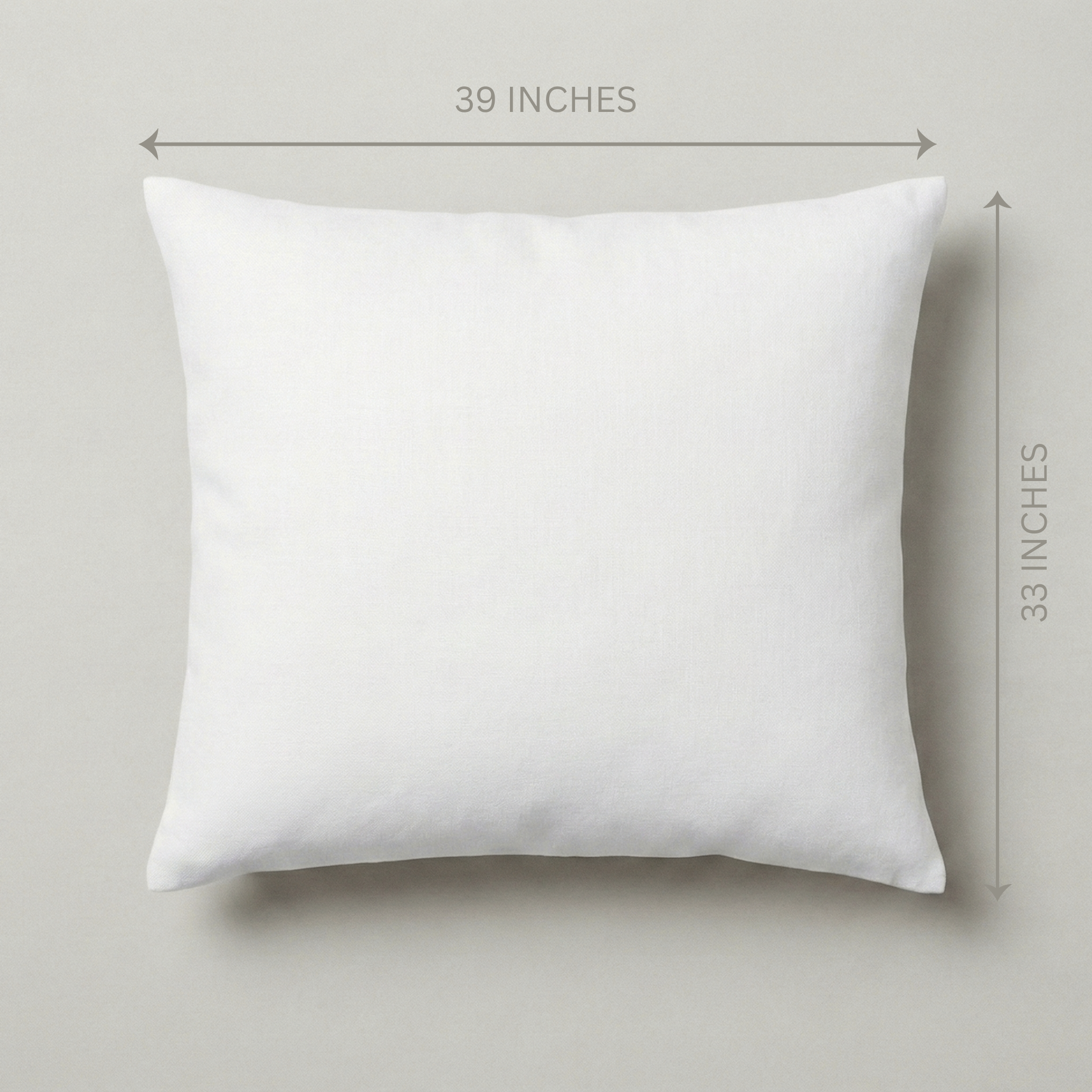 PI-2519-3339_2|Square white pillow insert with 39x33 inch dimensions. Ideal for decorative cushions and plush comfort.