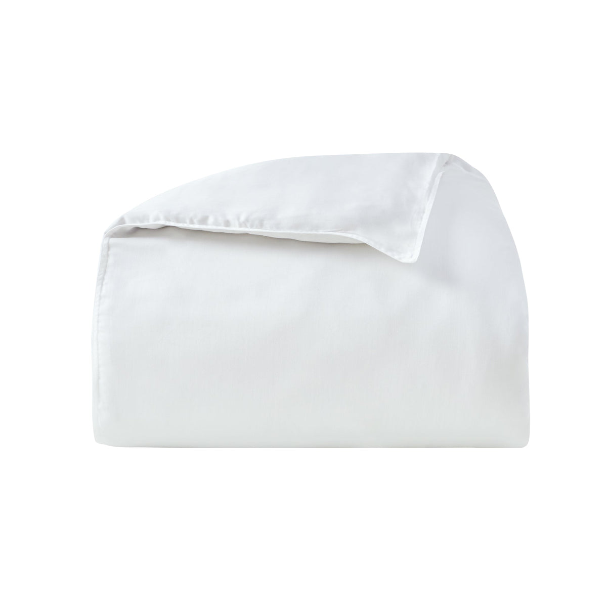 DT-045-10692_5|Folded crisp white smooth duvet cover, a versatile and elegant bedding essential providing luxurious comfort for your bed.