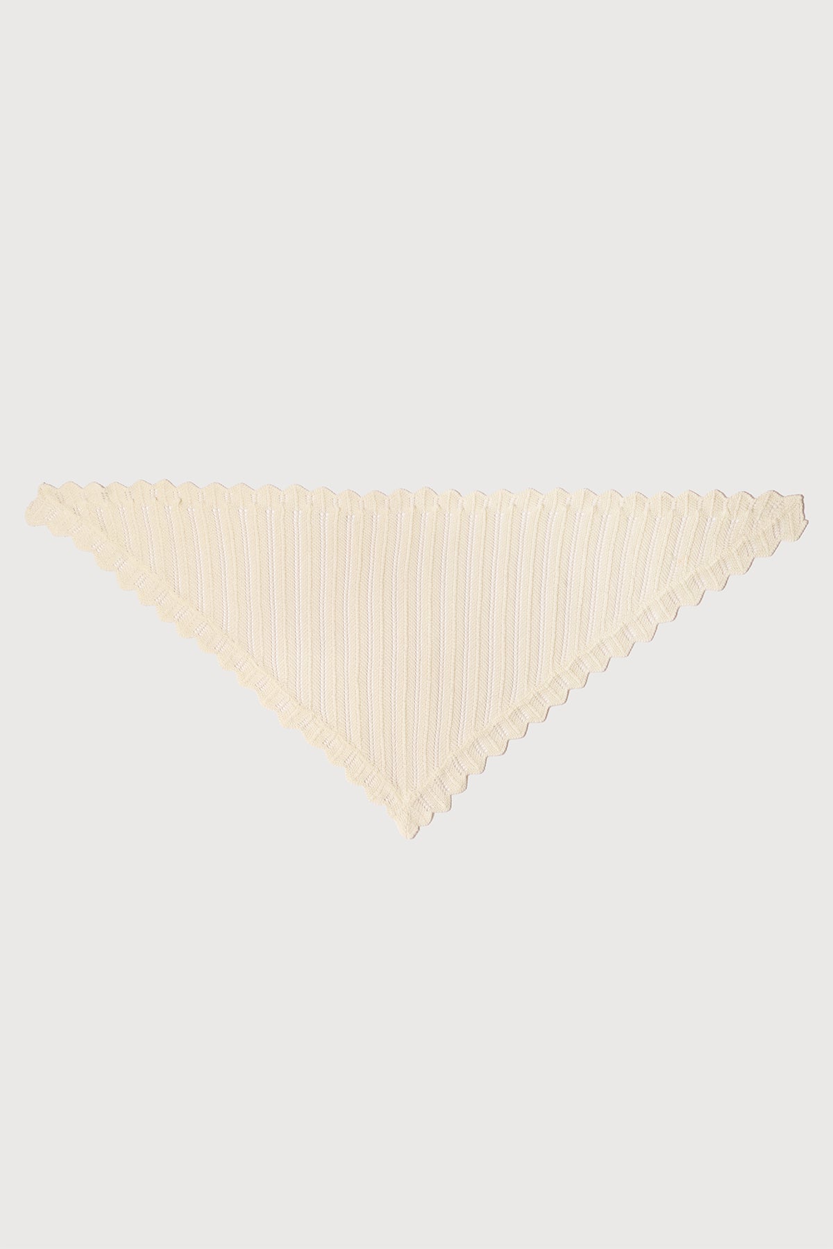 Knitted Triangle Bandana - White