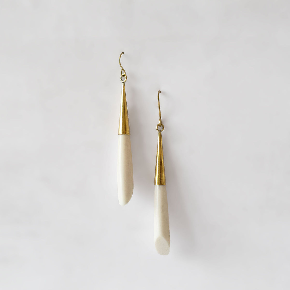 Brass & Bone Teardrop Drop Earrings | Shela #color_white