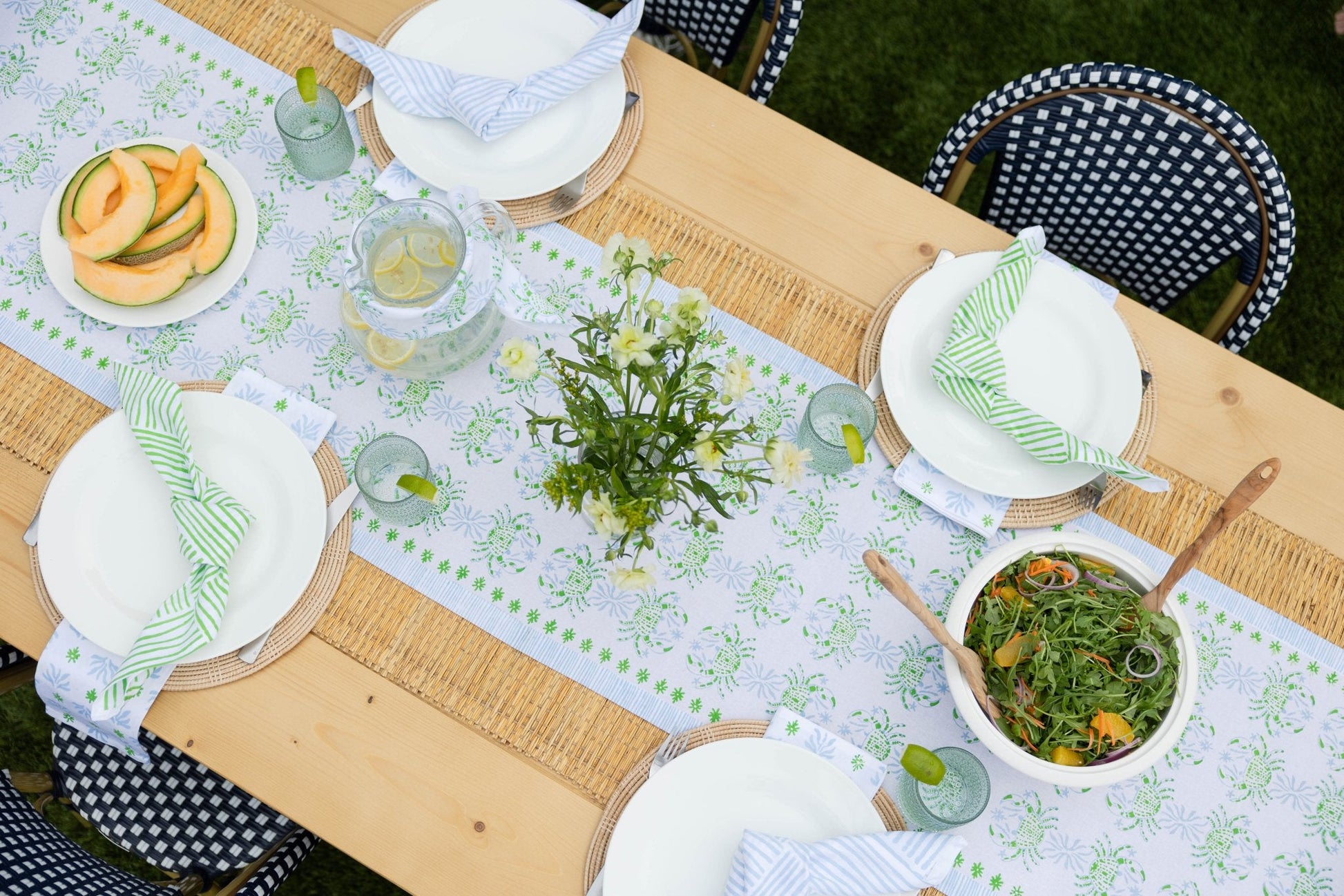 Organic Napkins (set of 4) - Seagrass - Uniform Blue & Vine - The Mended Company