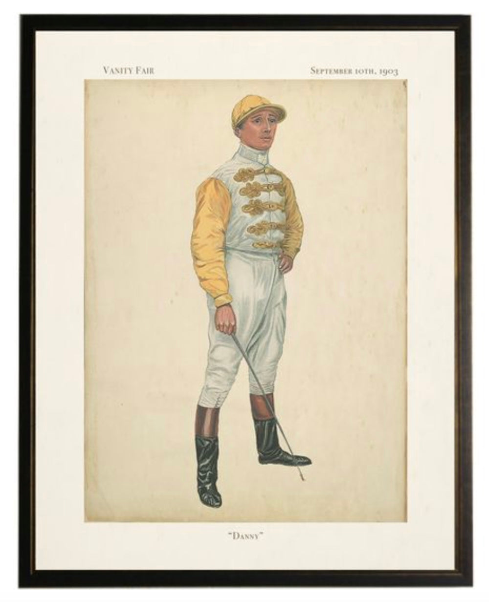 "Danny" Jockey in Copper and Black Frame